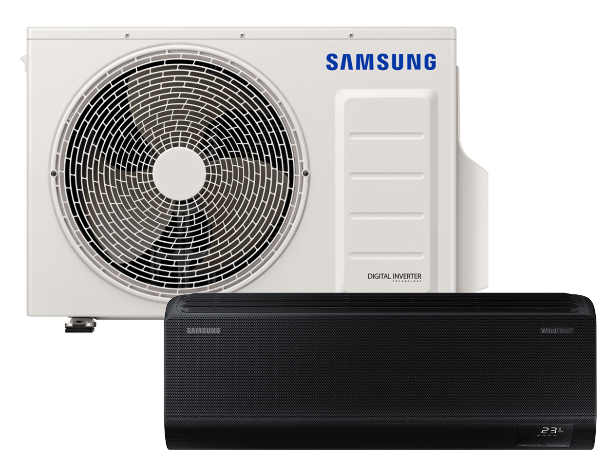 AR70F12C1ABNEU Kühlen 3.5 kW | Heizen 4.0 kW Exklusiv Windfree Set Schwarz